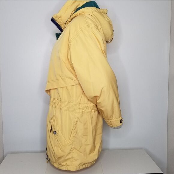 Obermeyer Parka Jacket Womens 8 Thermolite Detachable Hood Storm Flaps Yellow - Picture 5 of 15